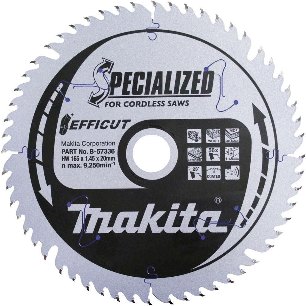 MAKITA krožna rezila Efficut 165x20x56Z za MDF, laminate, les