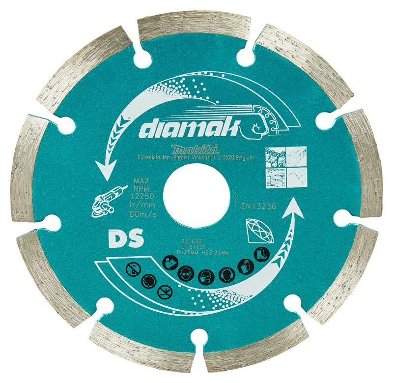 Makita diamantna rezalna plošča 125x22,23mm segmentna, 10 kosov za beton, opeko, marmor