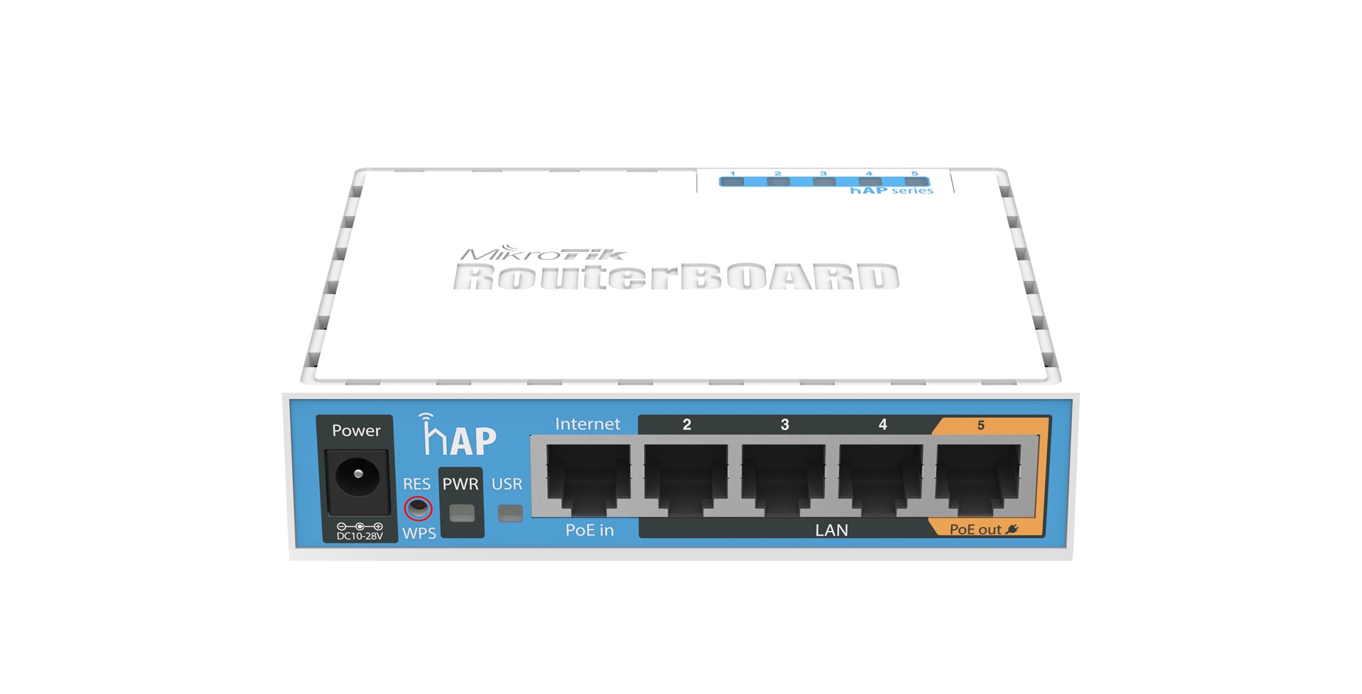 Mikrotik hAP usmerjevalnik z belo barvo in podporo za PoE