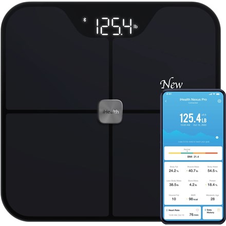 Pametna tehtnica za telesno sestavo iHealth Nexus Pro, 181 kg, črna
