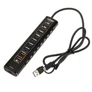 Nitro Concepts UH1 Hybrid USB Hub, 10 vrat, USB 3.2