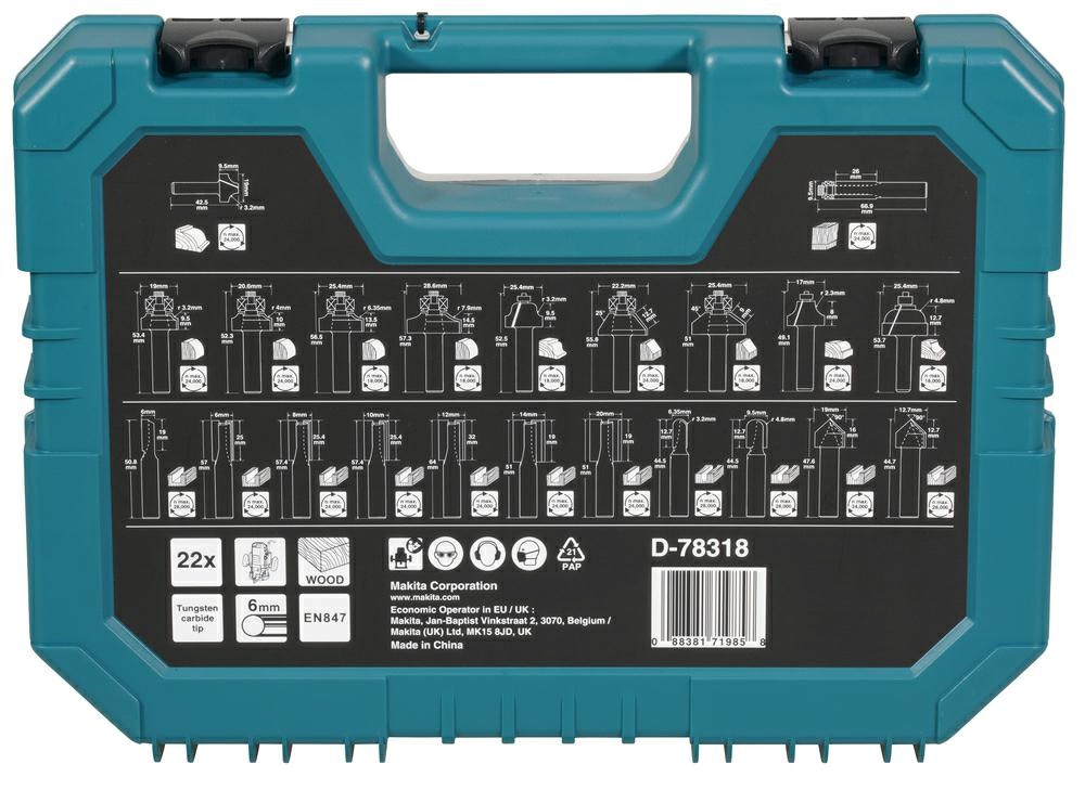 MAKITA SET Svedrov 22 kosov, 6 mm univerzalni