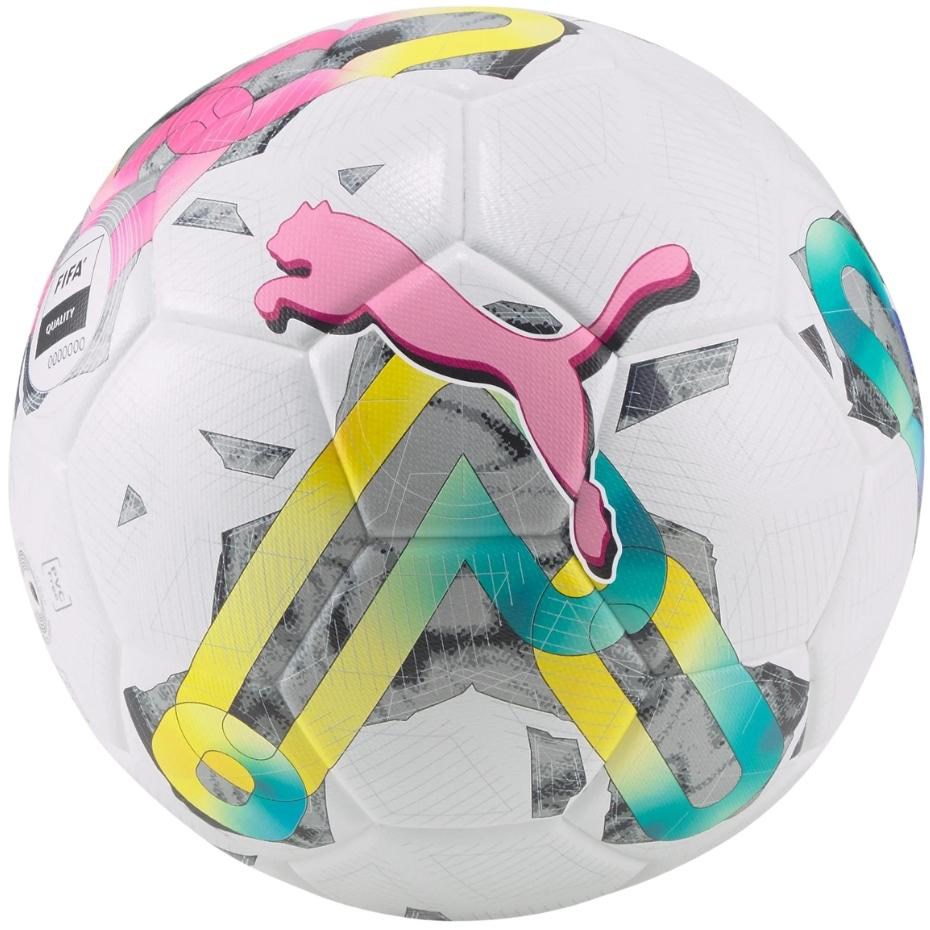 Nogometna žoga Puma Orbita 3TB FIFA Quality, bela-zelena-roza