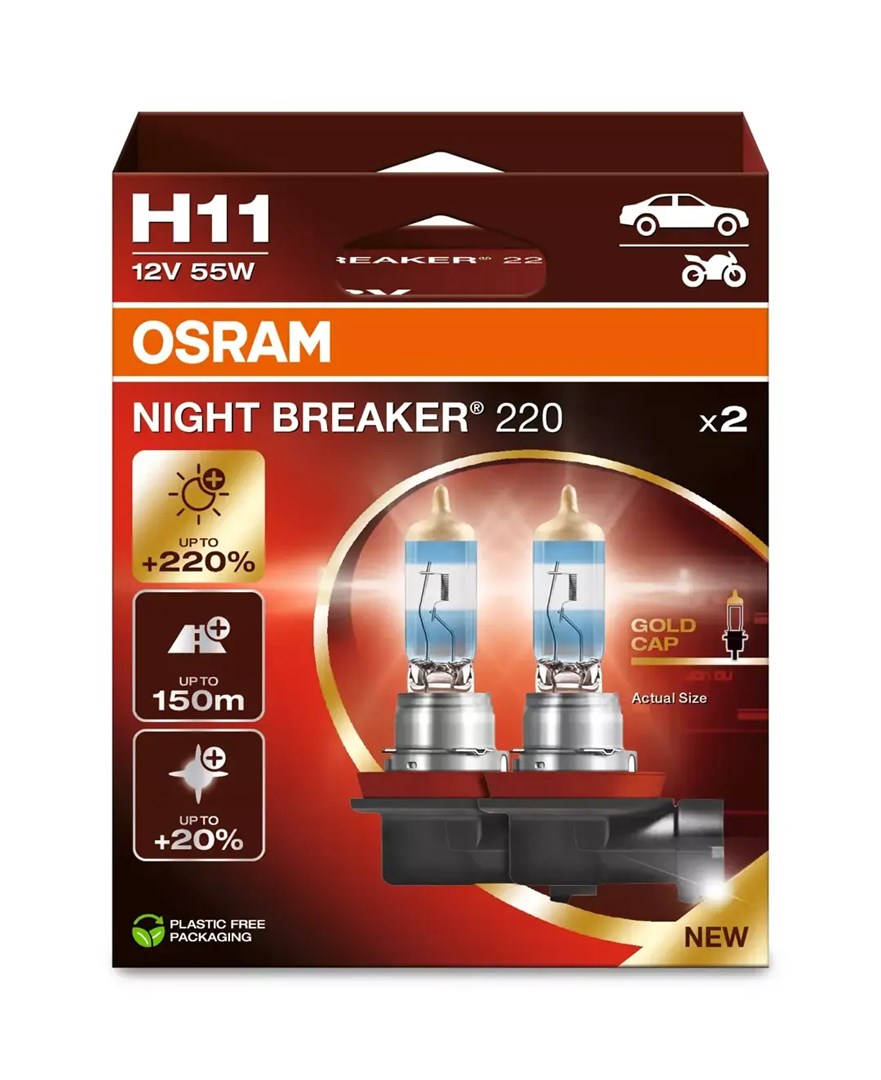 OSR NIGHT BREAKER 220 H11 žarnici, bela 3700K (komplet 2)