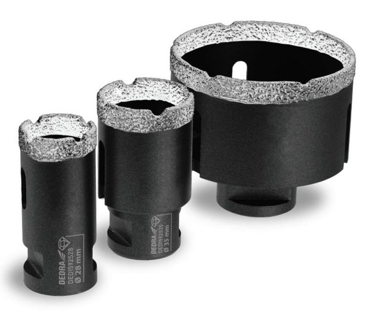 Set diamantnih kronskih svedrov, vakuumsko lotanih, 3 kosi (28, 35, 68mm)