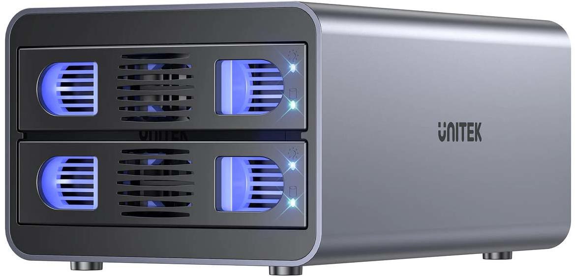 Unitek RAID ohišje za SATA pogone 2.5''/3.5'' 4 načini 40TB USB-C 10Gb/s
