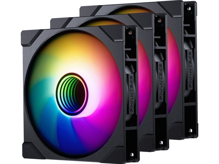 PHANTEKS M25 Gen2 PWM D-RGB ventilator, 3 kos, z obrnjenimi lopaticami, 140 mm, črna