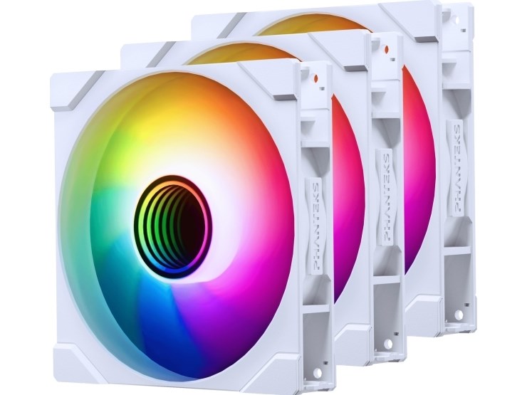 PHANTEKS M25 Gen2 PWM D-RGB ventilator, 3 kos, z obrnjenimi lopaticami, 140 mm, bela