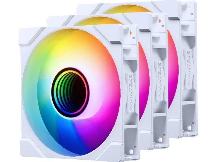 PHANTEKS M25 Gen2 PWM D-RGB ventilator, 3 kos, z obrnjenimi lopaticami, 120 mm, bela