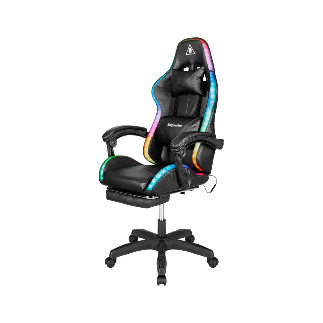 Gaming stol Kruger & Matz GX-150, črn LED