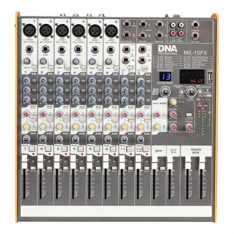 DNA ME-10FX Avdio mikser 10 kanalov USB Bluetooth