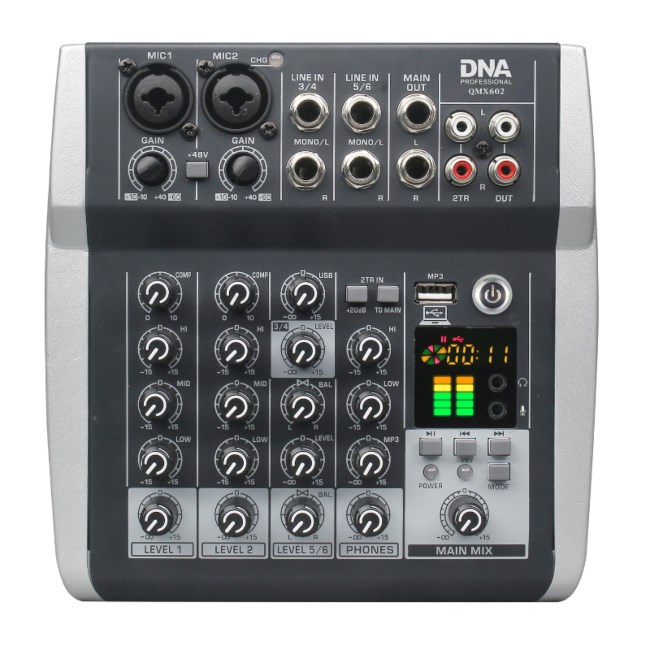 DNA QMX602 Avdio mešalna miza 6 kanalov, modra