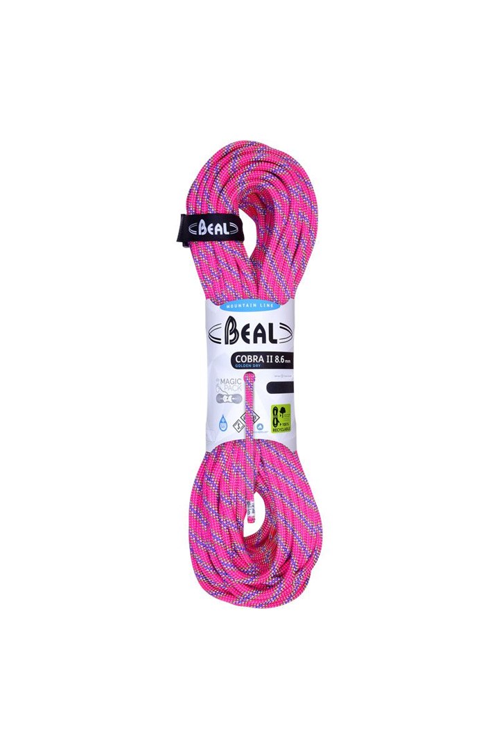 Plezalno vrv BEAL Cobra Unicore 8,6 mm 50 m Golden Dry