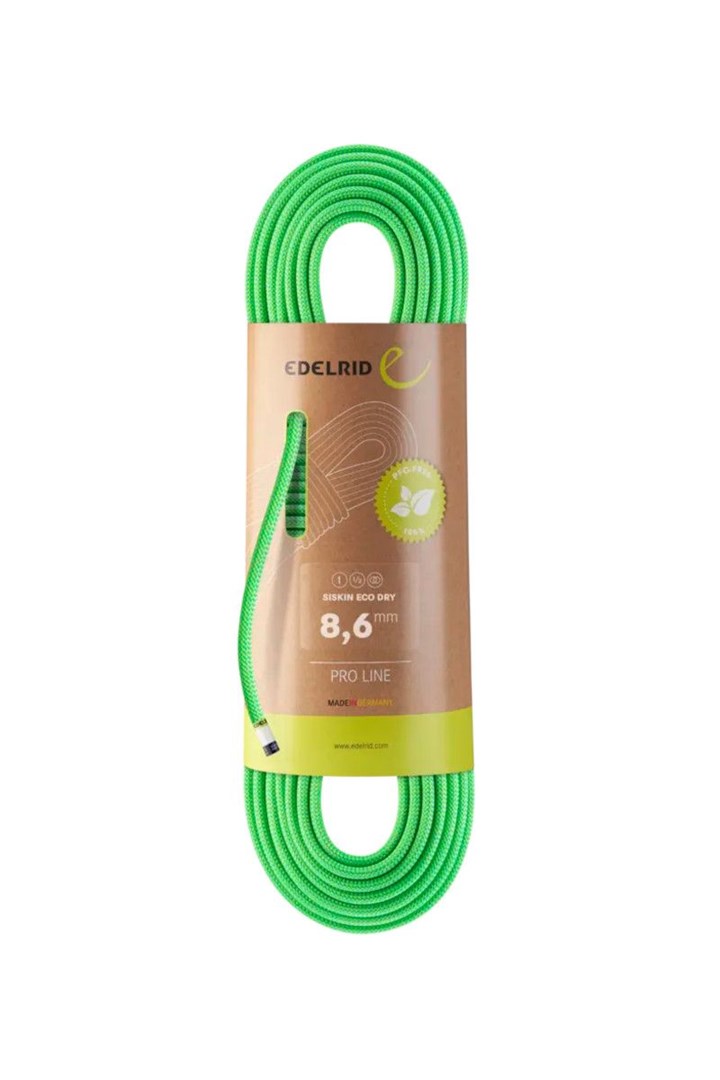 Plezalno vrvno Siskin Eco Dry 8,6 mm 70 m, neonsko zelena