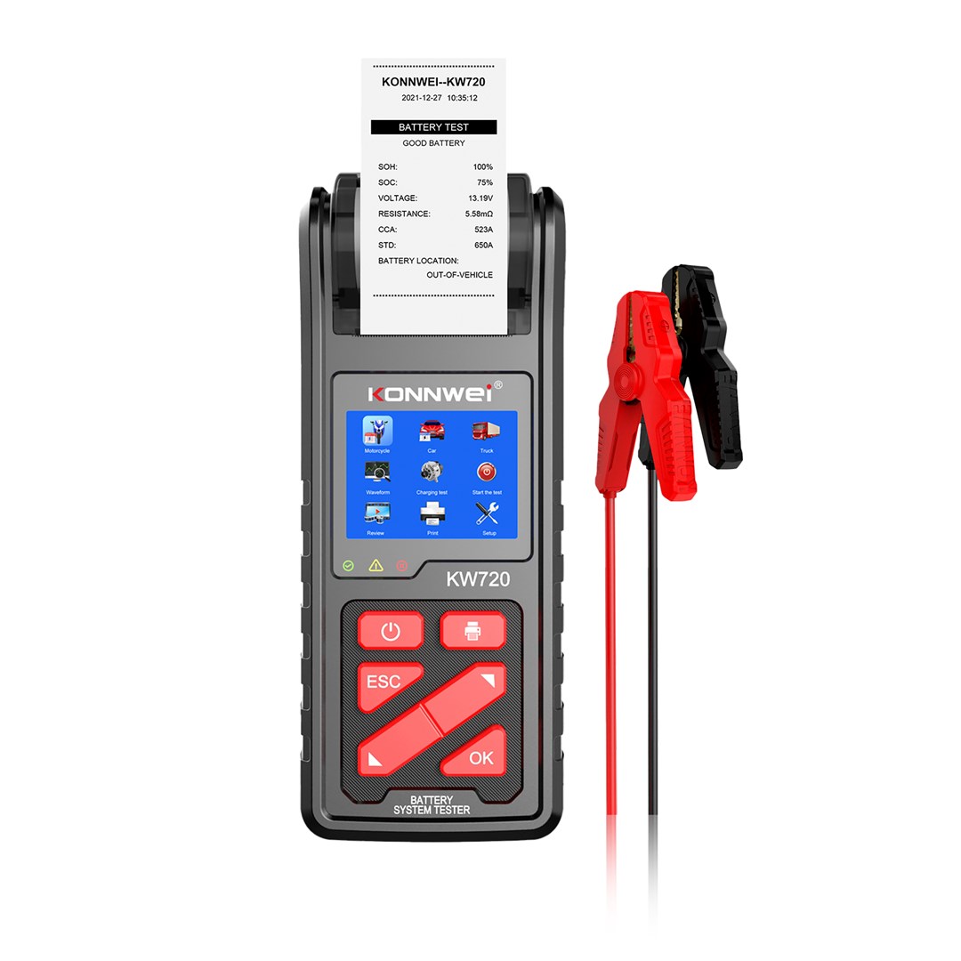 Baterijski tester K. KW720 z vgrajenim tiskalnikom