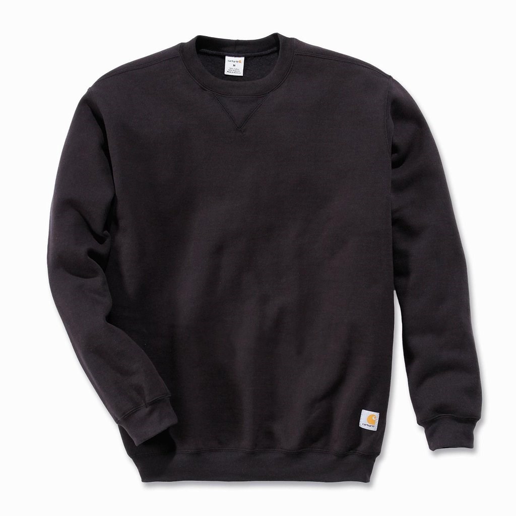 Carhartt Crewneck pulover, brez kapuce, črn