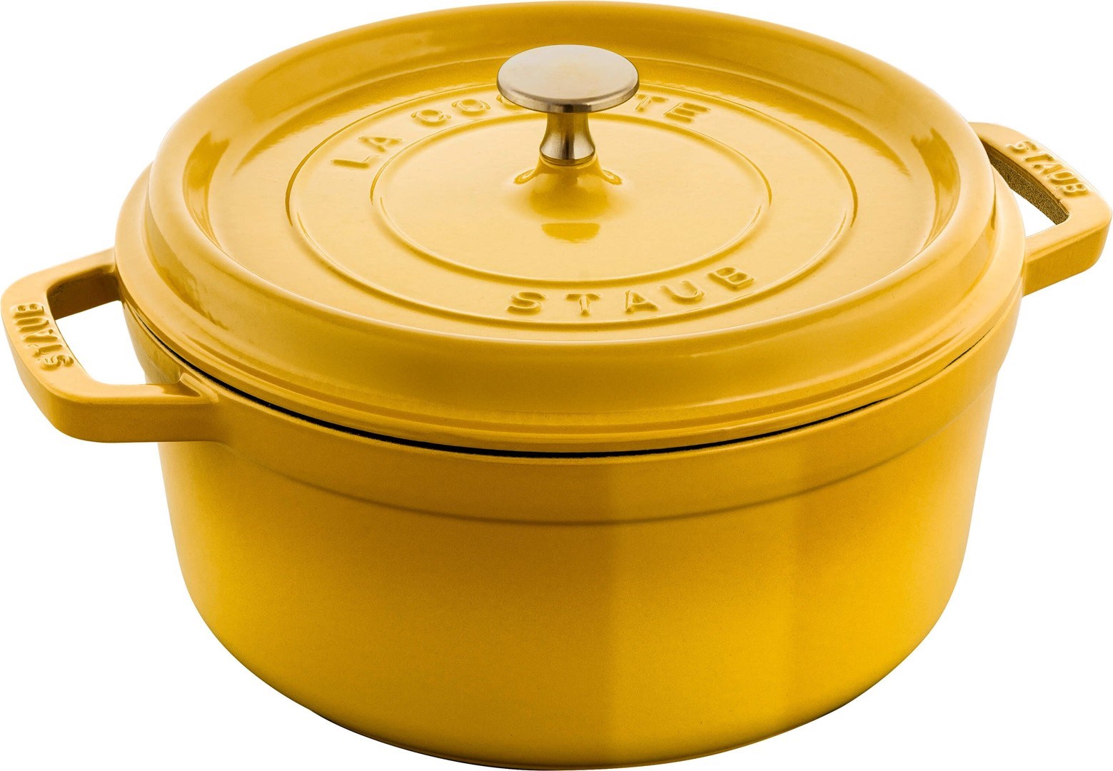 Izvrsna lončena posoda Staub LA COCOTTE, okrogla, 3,7 L, rumena