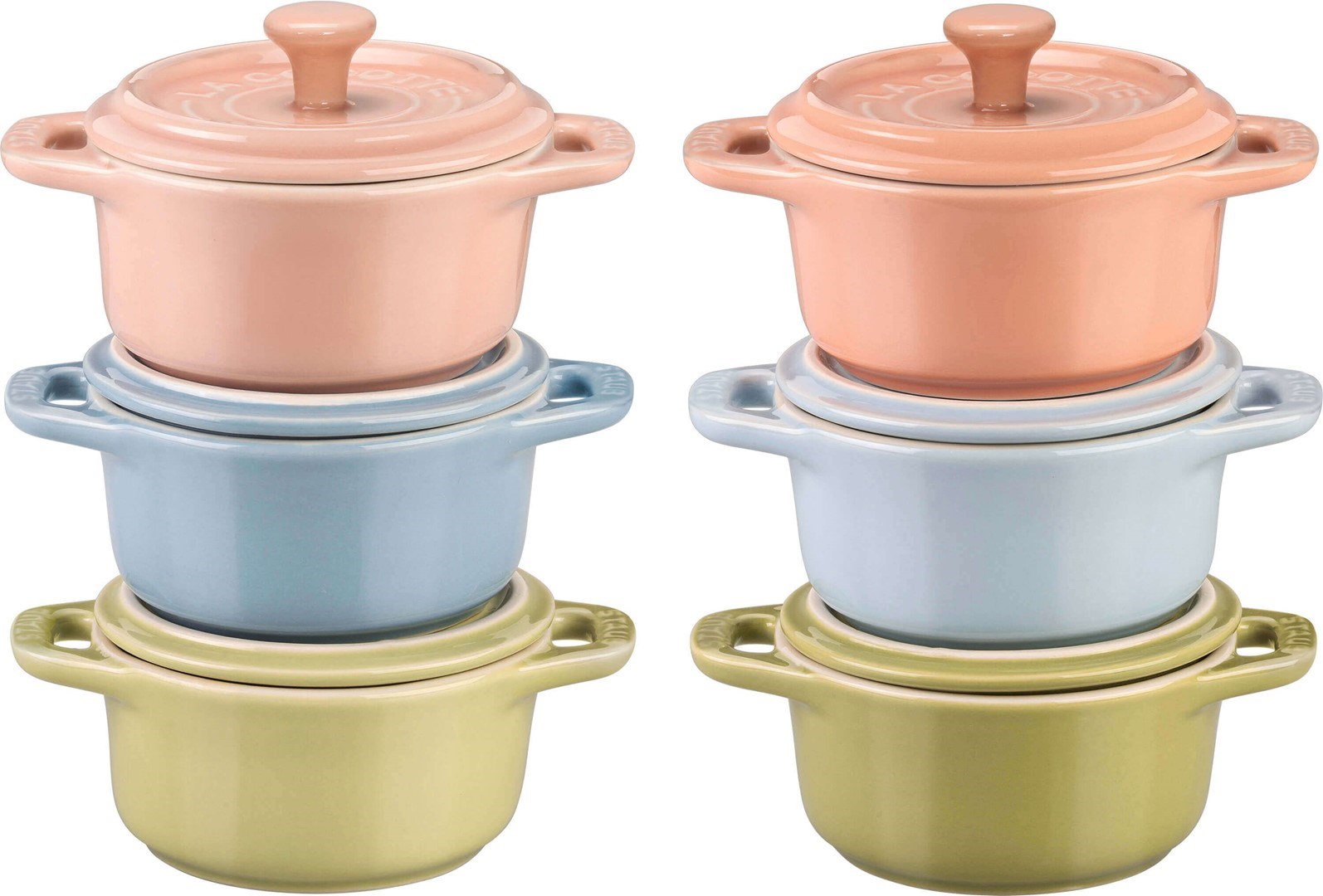 Staub komplet 6x mini cocotte, okrogle, 10 cm, večbarvne