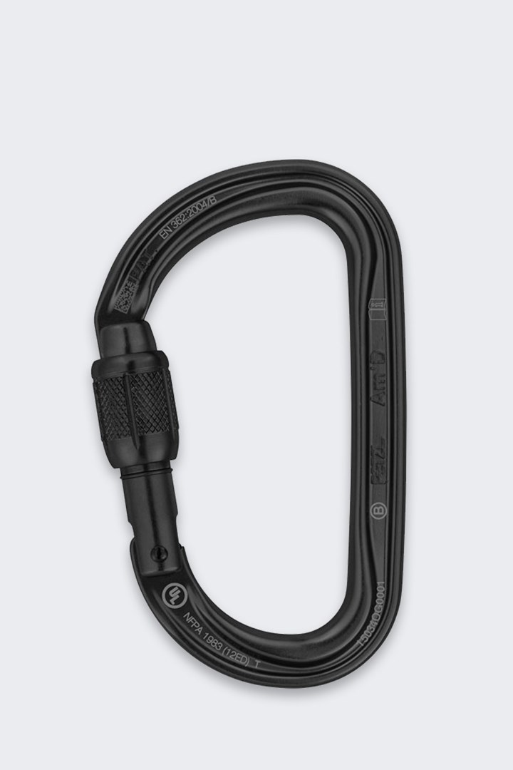 Plezalni karabin Petzl Am'D Screw-Lock, črn