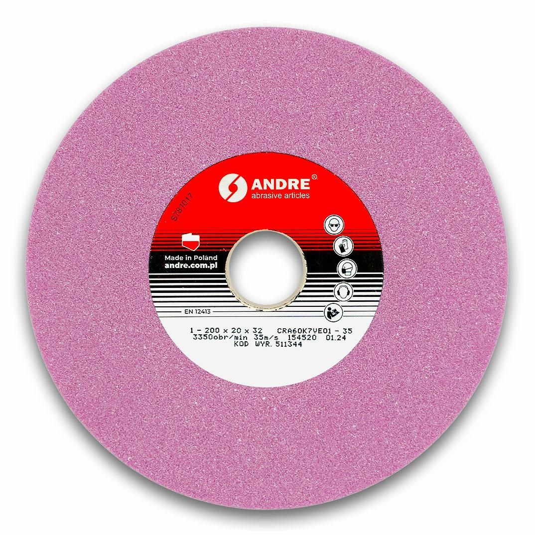 ANDRE plošča za brušenje 200mm x 20mm x 32mm CRA60K7VE01-35 ROZA TIP 1