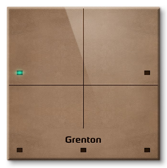 Grenton TPA-804-T-02 - Pametni zaslon na dotik, 4 polja, naravni usnjeni etui (svetlo rjava)