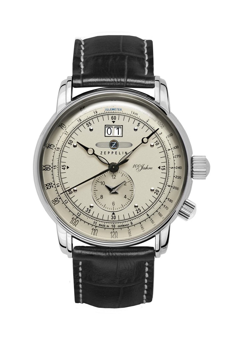 Zeppelin 100 Jahre 76405 Quartz Ura, 42mm, srebrna številčnica