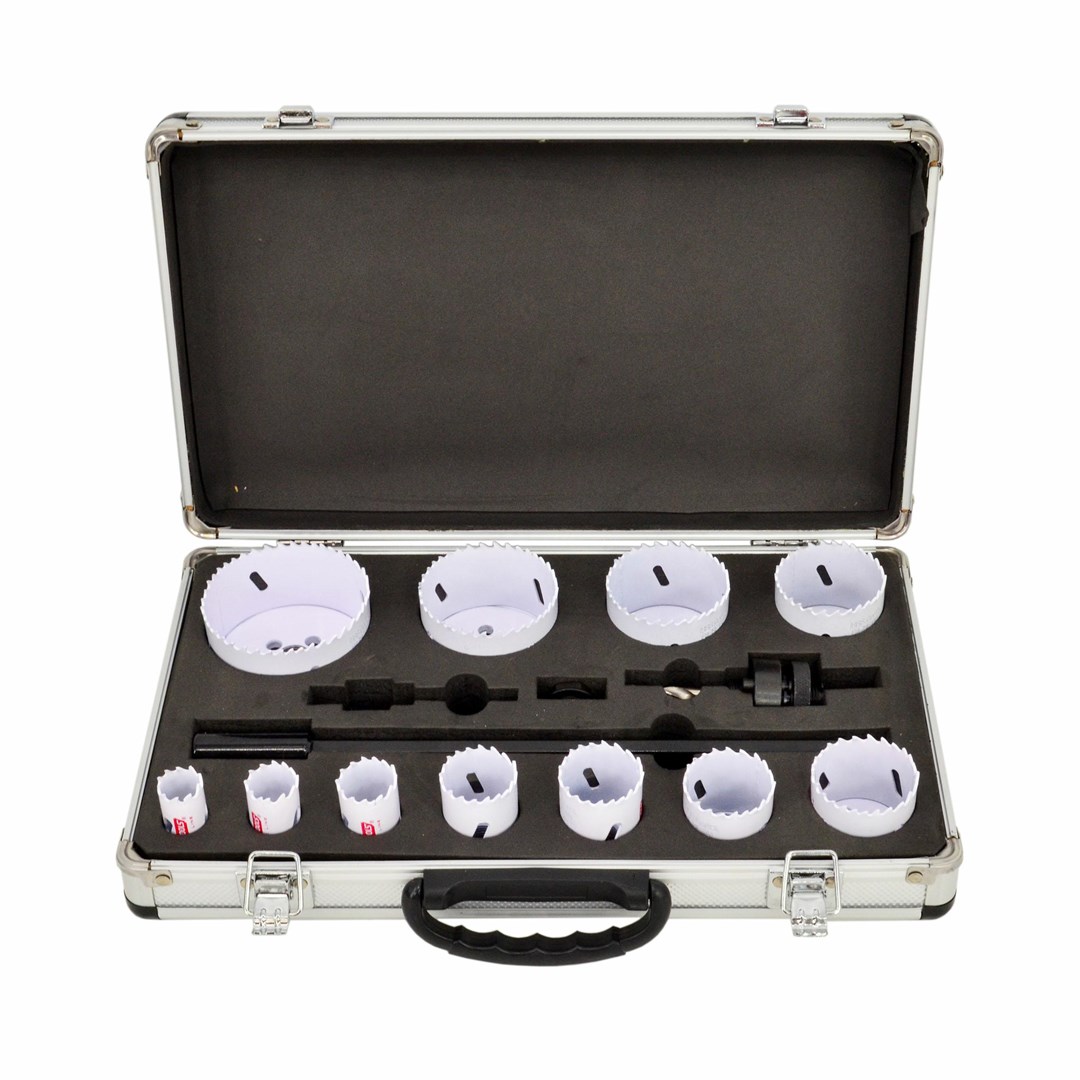 AWTOOLS Set bimetalnih kronskih žag BLACK LINE, 19-76mm, 15 delni, kovček