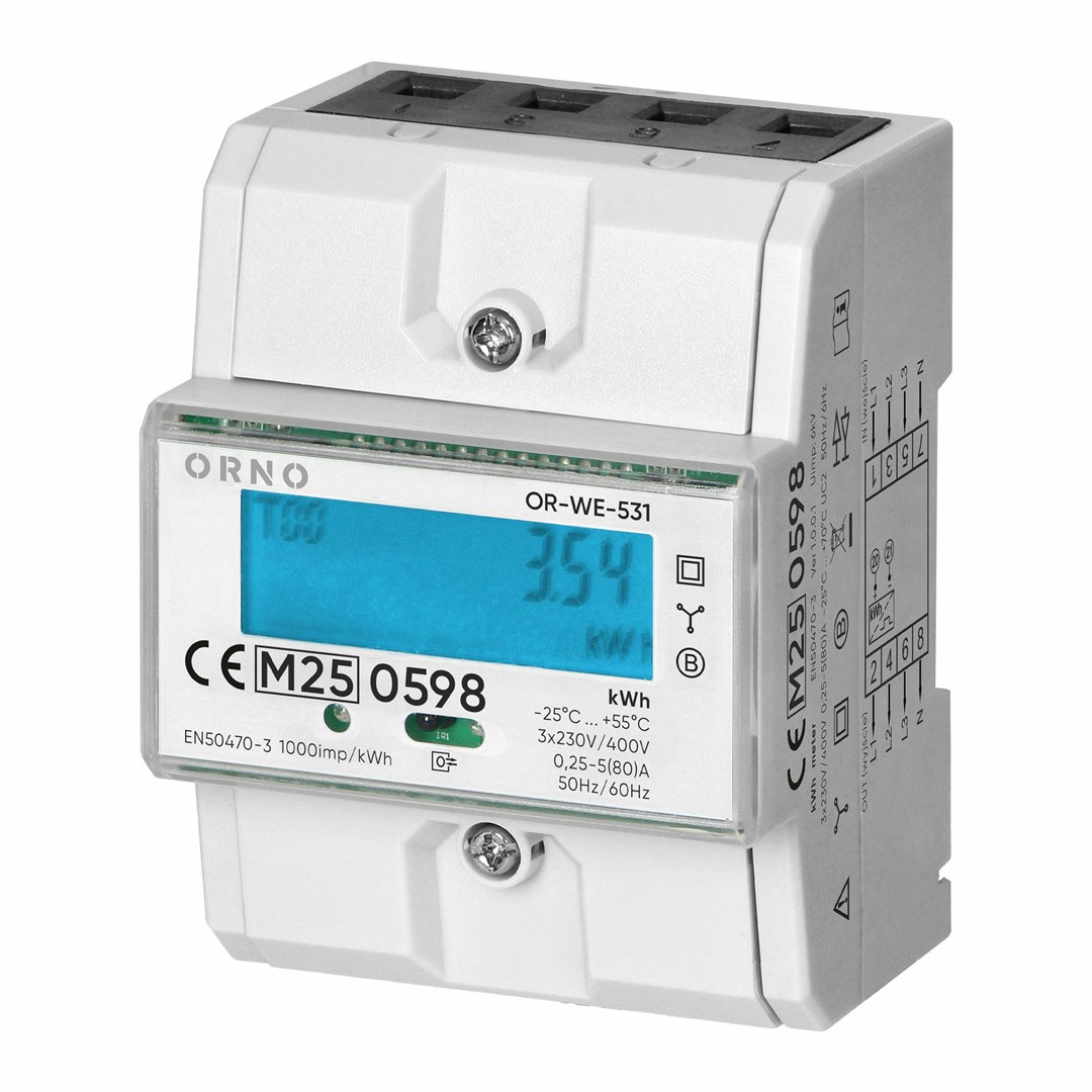 ORN 3-fazni merilnik porabe 80A, 3 moduli