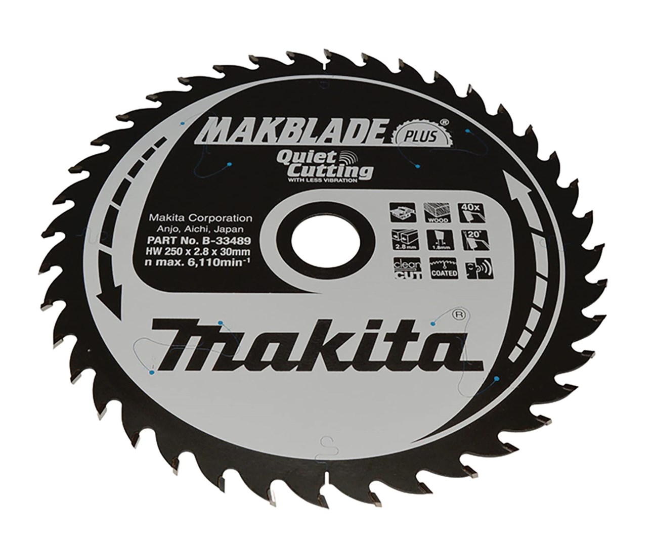 Makita MAKBLADE PLUS krožna žaga, 250x30x40z, za les