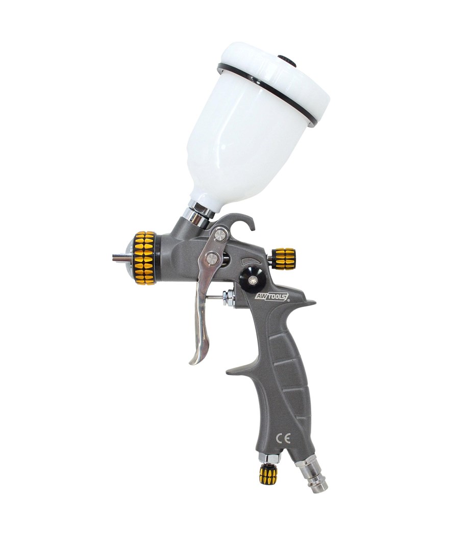 AWTOOLS mini HVLP pištola za barvanje, 1.0 mm, zgornji rezervoar