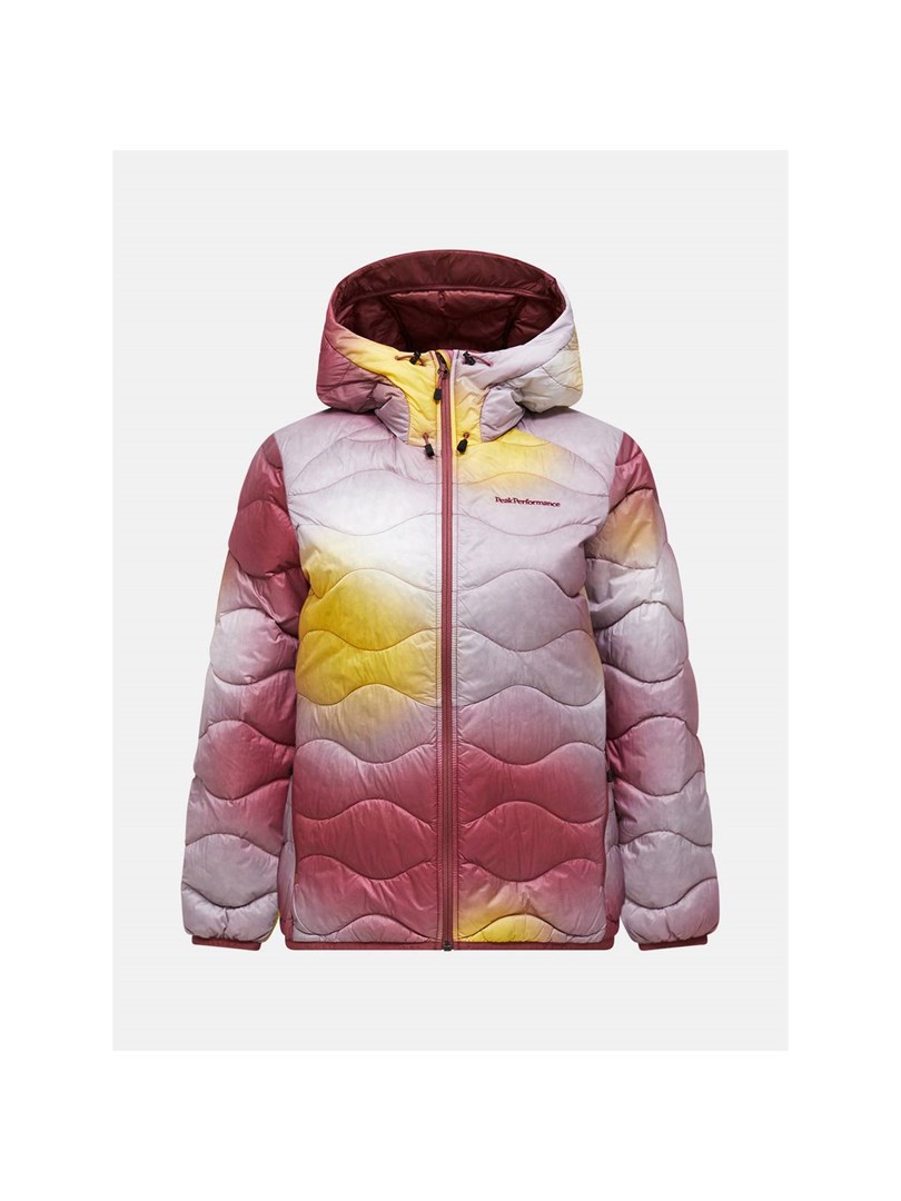 Ženska jakna s kapuco Peak Performance W Helium Aop Down Hood Jacket - večbarvna, vel. L
