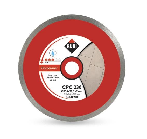 RUBI CPC diamantna rezilna plošča 250 x 25,4mm PRO za porcelan