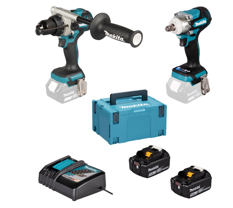 MAKITA COMBO 18V DLX2590TJ (DHP492, DTW300) 2x5,0Ah set orodja