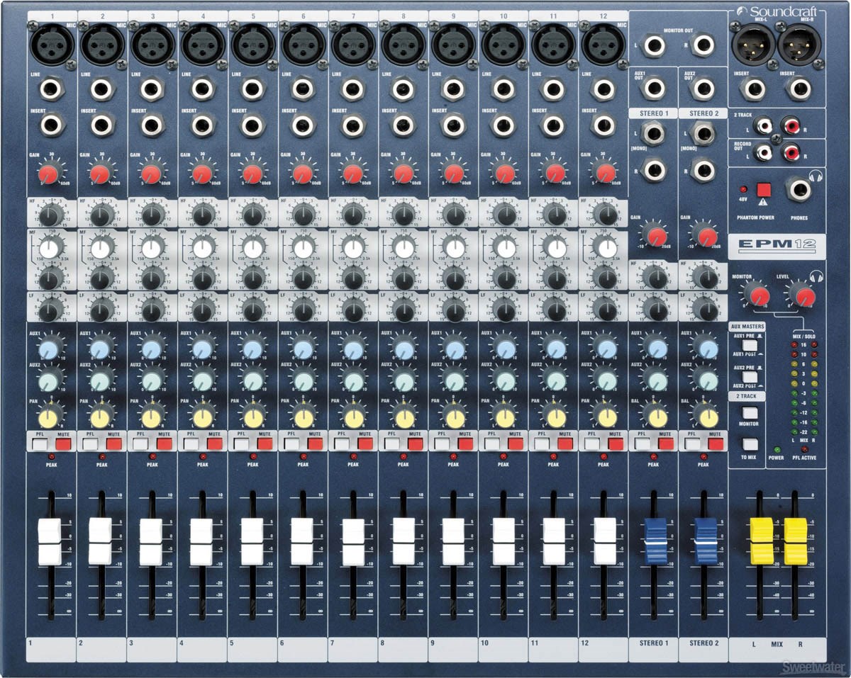 Soundcraft EPM12 analogna mešalna miza, 12 mono + 2 stereo vhoda