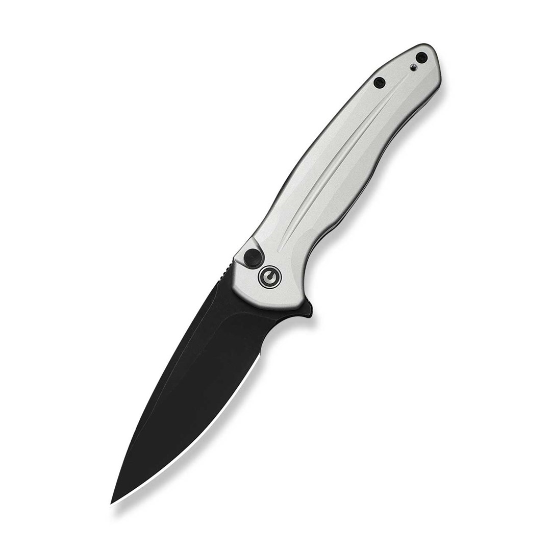 CIVIVI Button Lock Kitefin nož, ročaj Silver Alu, rezilo 14C28N