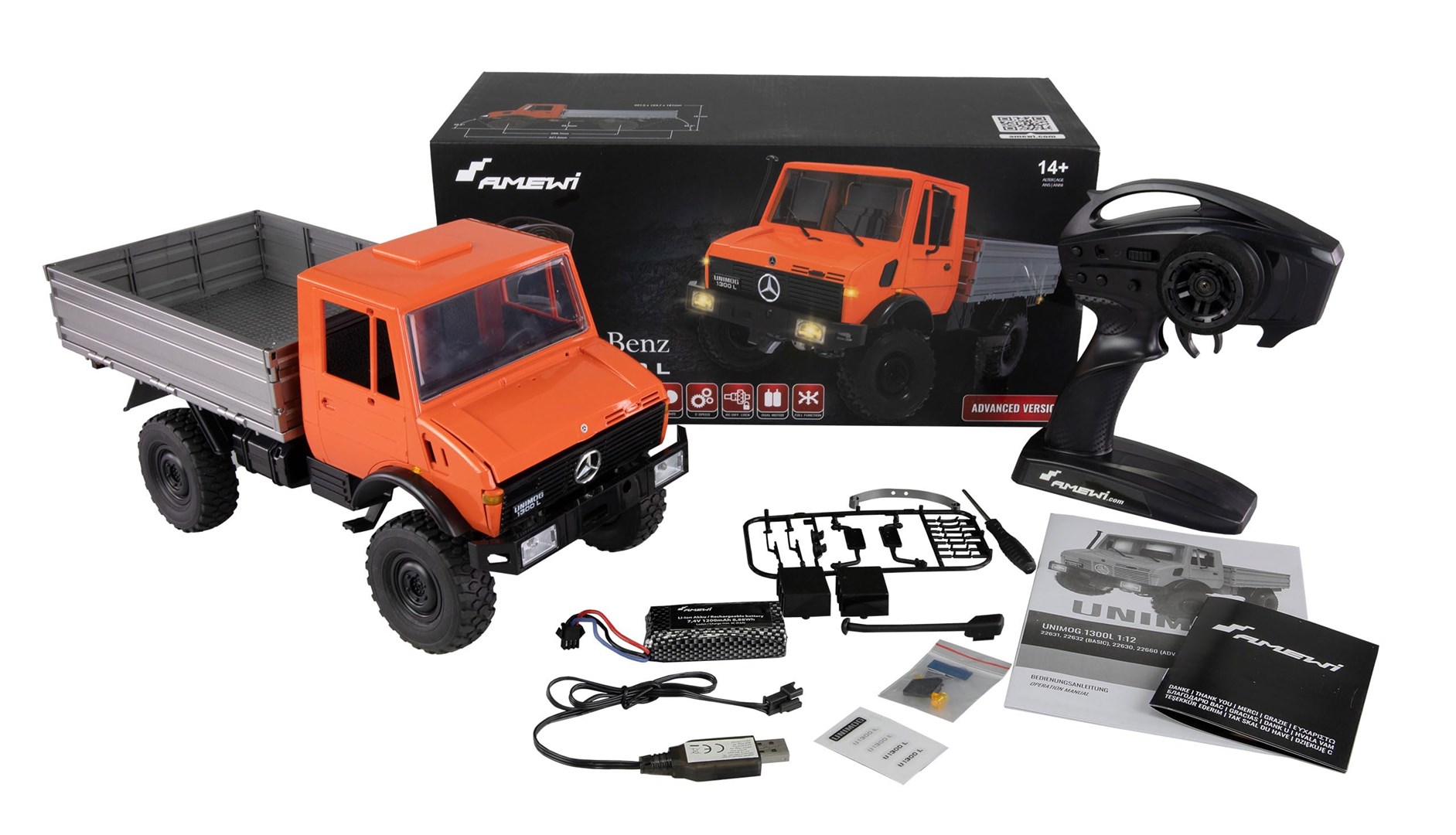Amewi Mercedes Unimog Advanced 4WD RC model, 1:12 RTR
