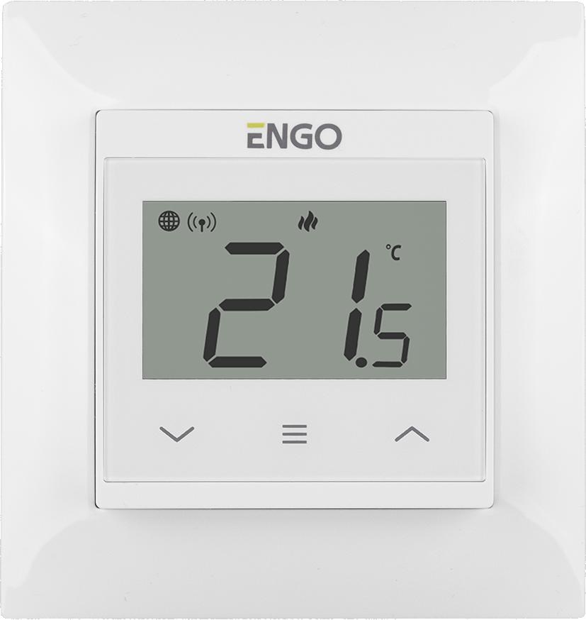 ENGO E55-W brezžični sobni termostat za okvire 55x55mm bel