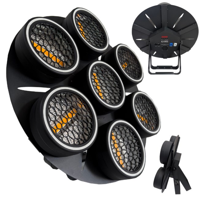 EVOLIGHTS LUMEN 7 RING LED svetilka za oder, WW + RGB, DMX