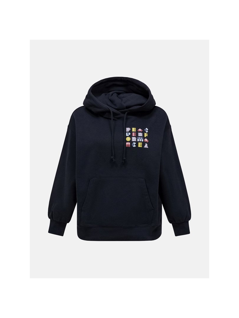 Ženska jopa s kapuco PEAK PERFORMANCE W Terry Graphic Hood, črna, vel. M