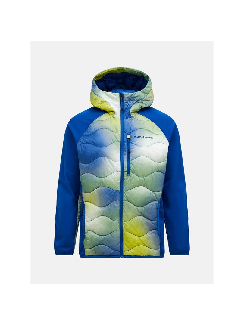 PEAK PERFORMANCE Moška puhovka Helium Aop Down Hybrid Hood Jacket, multikolor, M