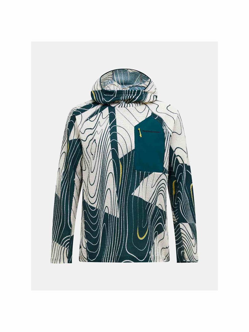Moška jopica PEAK PERFORMANCE M Freelight Aop Polartec Alpha Hood - multikolor, vel. M