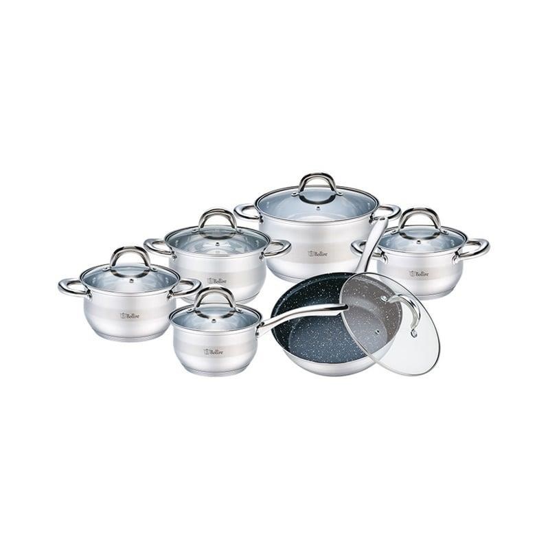 Bollire Salerno BR-4004 kuhinjski set 12 kosov, nerjavno jeklo/steklo