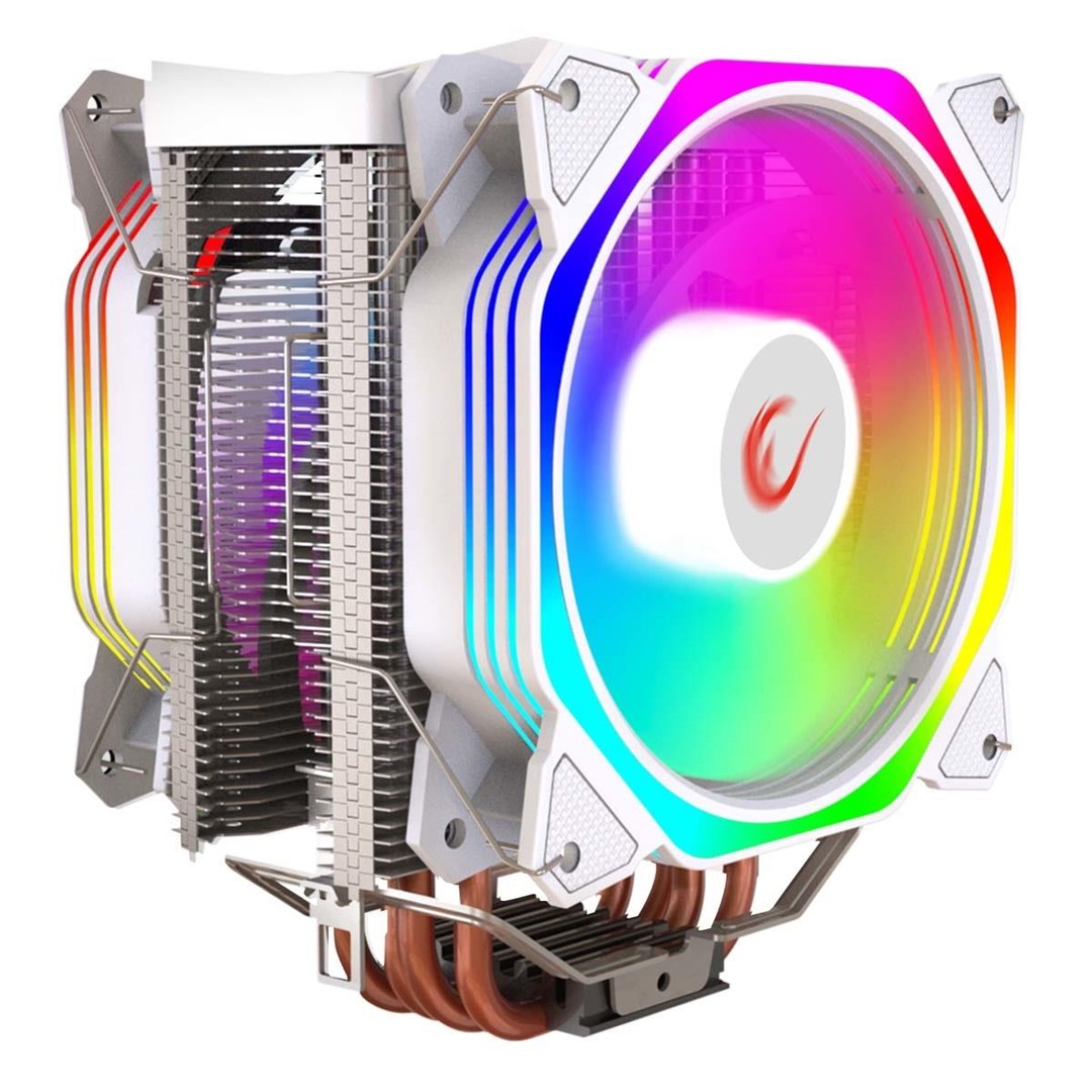 Hladilnik procesorja RAA OCTAGONC60-WHITE LGA1700/AM5, 1800RPM, 2x 120mm ARGB PWM