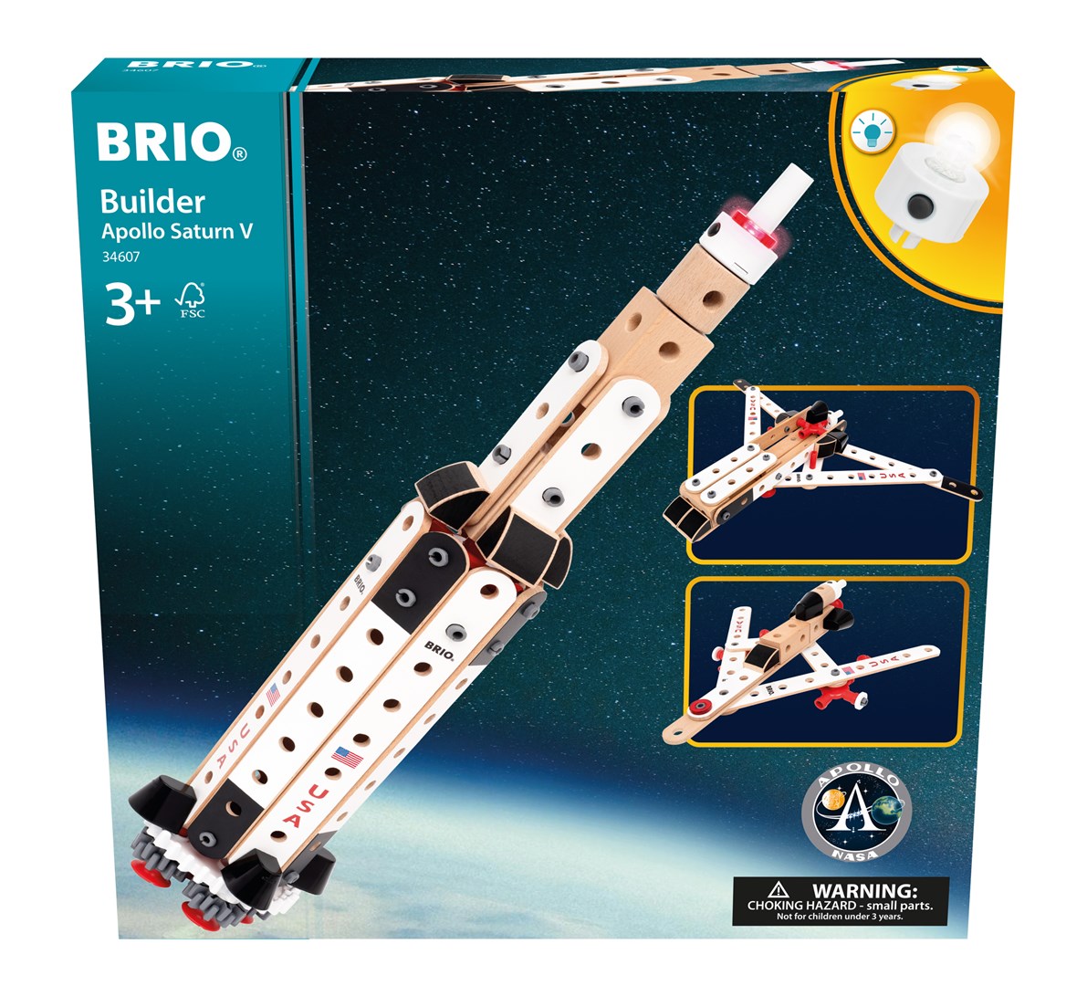 Gradbeni komplet Brio Builder NASA Apollo Saturn V / od 3 let