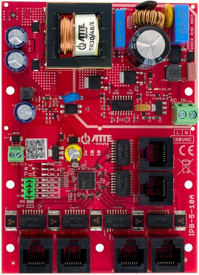 Stikalo AT3 IPB-5-10A-OF, 6-portno PoE, z napajalnikom