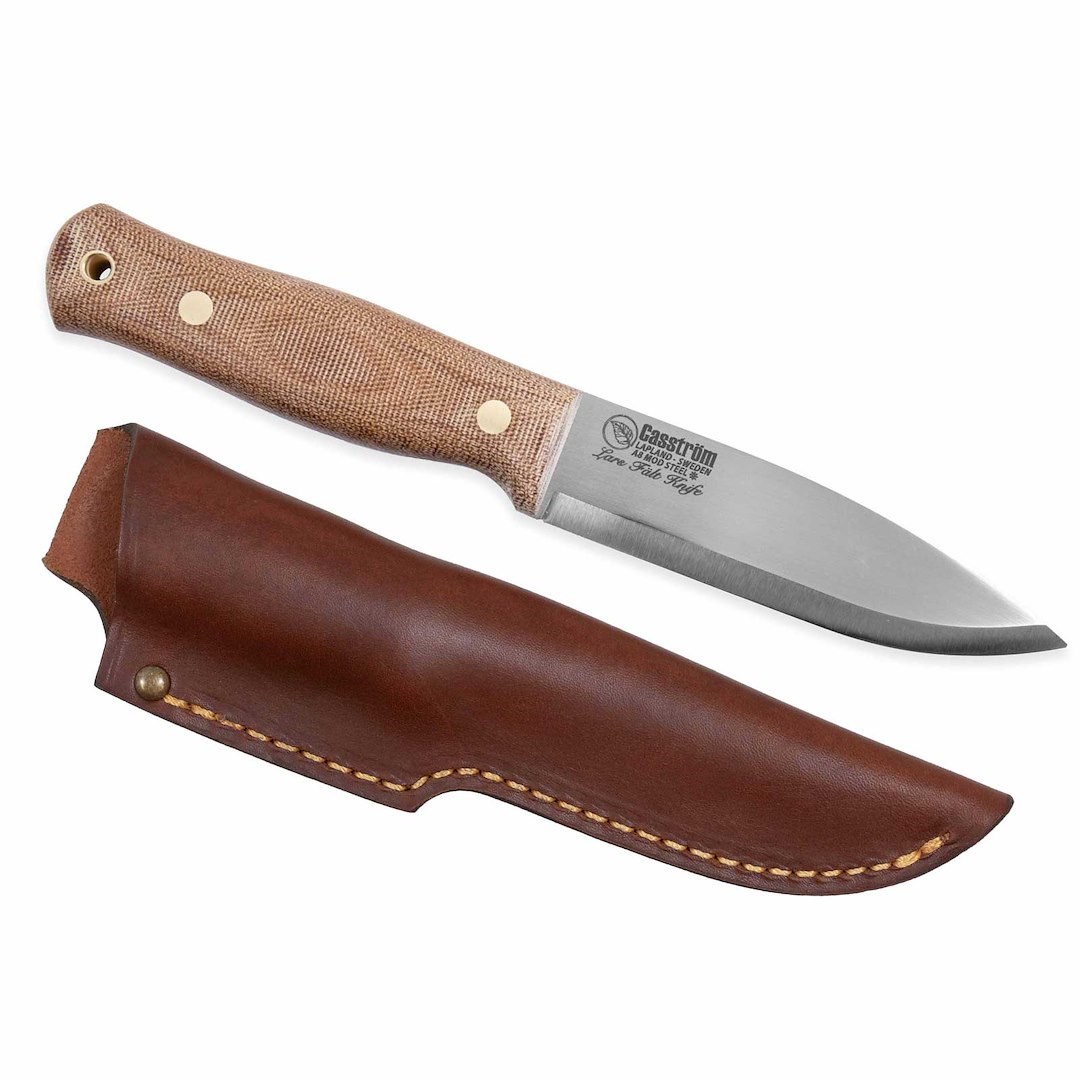 Casström Lars Fält Canvas Micarta A8 nož, usnje