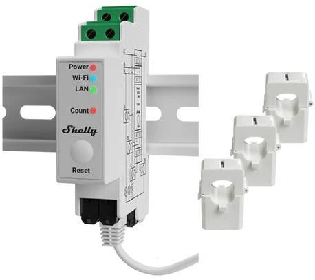 Shelly Pro 3EM 120A V2 - 3 fazni merilnik porabe
