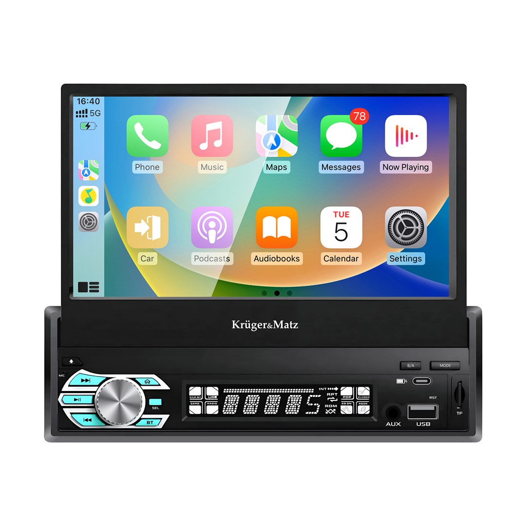 Avtoradio Kruger&Matz KM2018 z izvlečnim zaslonom 7" CarPlay/Android Auto