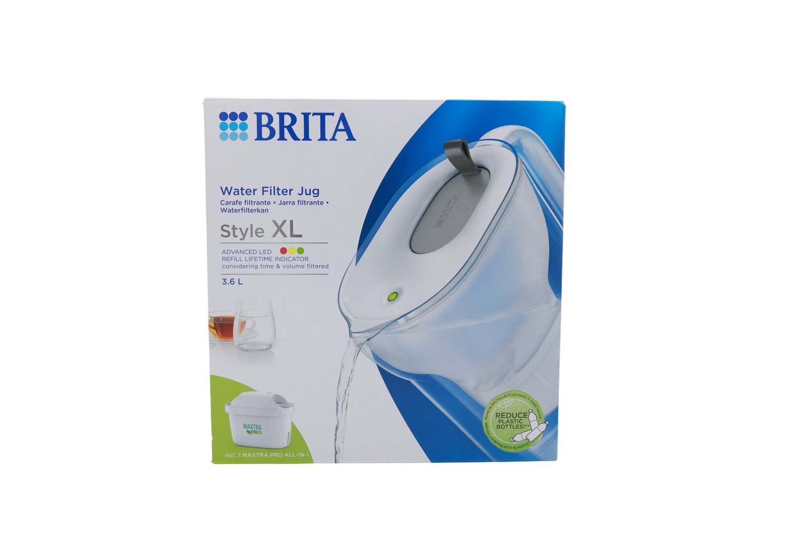 BRITA Style XL, vrč za filtriranje vode s filtrom MAXTRA PRO, 3,6 l, svetlo siv