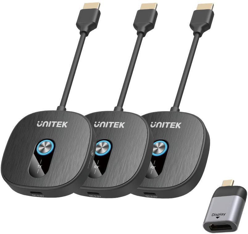 Unitek V1711ABK01 Brezžični HDMI oddajnik/sprejemnik (1+2)